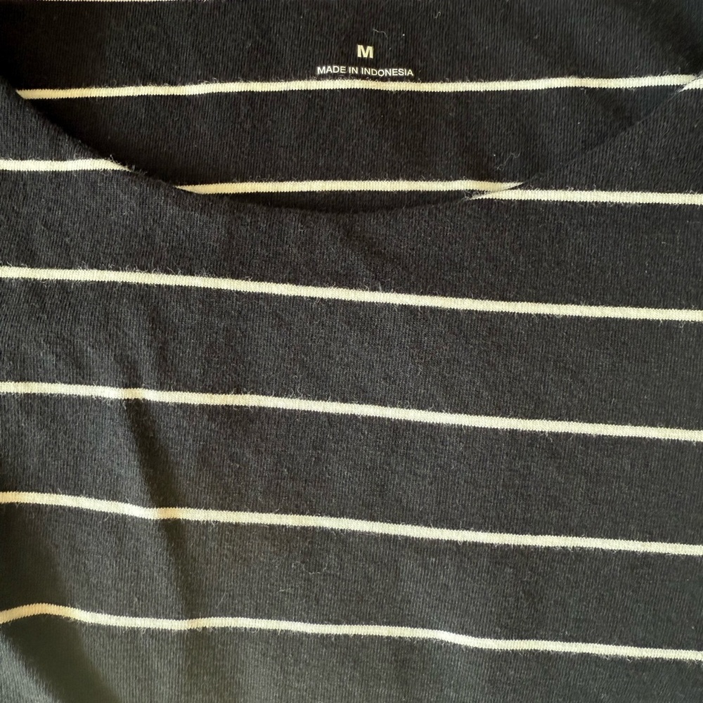 Jersey knit  Black and White Striped Tank Top slightly cropped. NWOT.